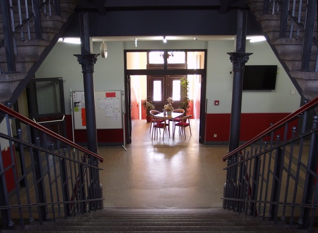 Entrance corridor of a television production facility